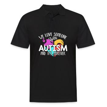 Sensibilisation à l'autisme J'aime quelqu'un avec autisme - Polo Homme - noir - Devant - Kai (181cm)