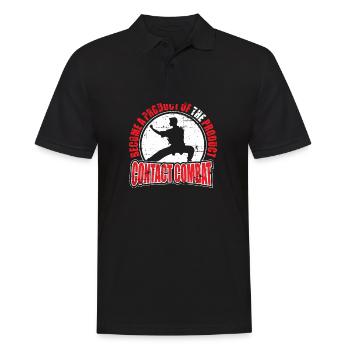 Karate - Männer Poloshirt - Schwarz - Vorne - Kai (181cm)
