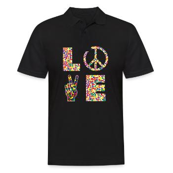 Signe Love PEACE - Paix pour le monde Lvoe - Polo Homme - noir - Devant - Kai (181cm)