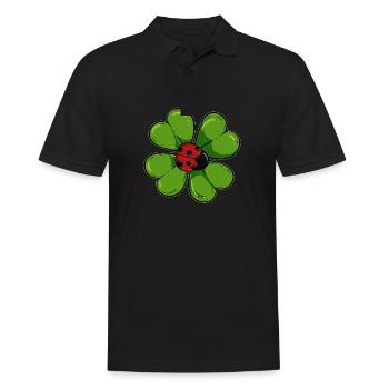 Ladybug Shamrock Clover Mindfull Ladybird Mindful - Men's Polo Shirt - black - Front - Kai (181cm)