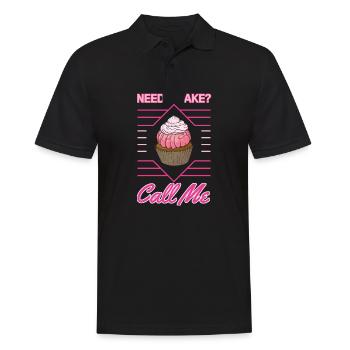 Besoin d'un gâteau Appelez-moi un gâteau Cupcake Gift - Polo Homme - noir - Devant - Kai (181cm)