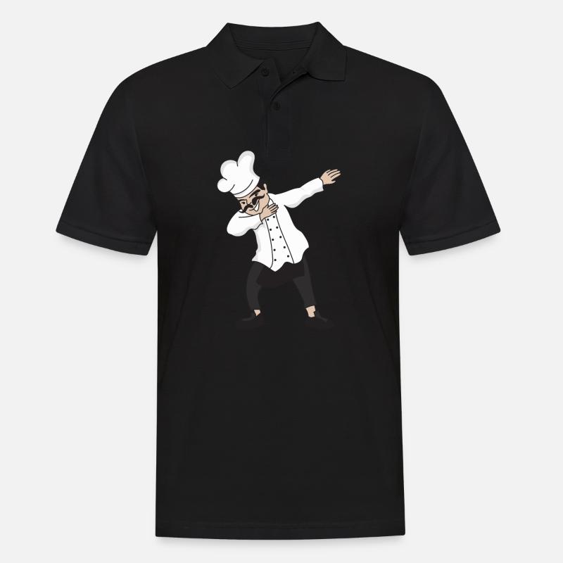 Dabbing chef chef de restaurant chef de chapeau - Polo Homme - noir