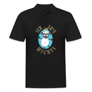Je n'étais pas un mouton mouton fou avec des lunettes - Polo Homme - noir - Devant - Kai (181cm)