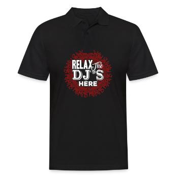 DJ Relax Der DJ ist da - Männer Poloshirt - Schwarz - Vorne - Kai (181cm)