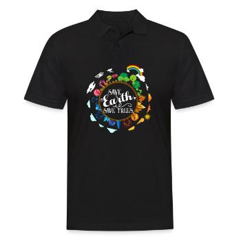 Tag der Erde retten Erde retten Bäume - Männer Poloshirt - Schwarz - Vorne - Kai (181cm)