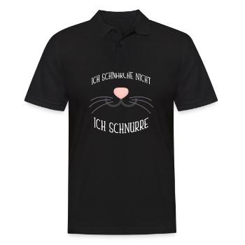 Ich Schnarche Nicht Ich Schnurre Katzen Kater - Männer Poloshirt - Schwarz - Vorne - Kai (181cm)