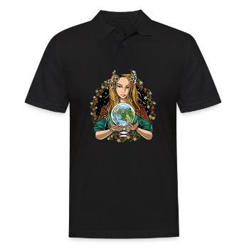 Hippie Naturschamane - Männer Poloshirt - Schwarz - Vorne - Kai (181cm)