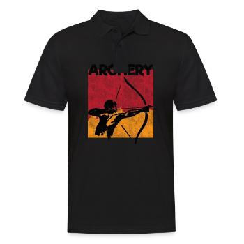 Bogen schießen Pfeil Bogen - Männer Poloshirt - Schwarz - Vorne - Kai (181cm)