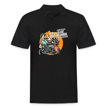 Pinup Vintage Rockabilly - Männer Poloshirt - Schwarz - Vorne - Kai (181cm)