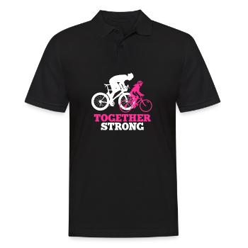 Équipe cycliste sportive père fille - Polo Homme - noir - Devant - Kai (181cm)