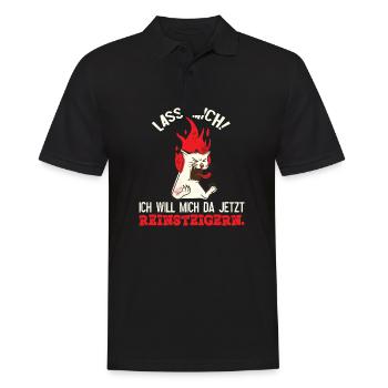 Lass mich Ich will mich da jetzt reinsteigern - Männer Poloshirt - Schwarz - Vorne - Kai (181cm)