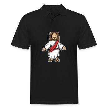 Jésus - Polo Homme - noir - Devant - Kai (181cm)