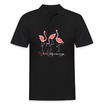 Flamingo Outfit - Männer Poloshirt - Schwarz - Vorne - Kai (181cm)