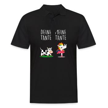 DEINE TANTE MEINE TANTE für Neffen und Nichten - Männer Poloshirt - Schwarz - Vorne - Kai (181cm)