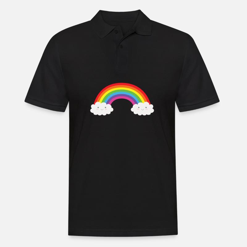 Regenbogen Rainbow - Männer Poloshirt - Schwarz