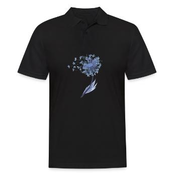 Dandelion dandelion seeds blowing wind symbol - Men's Polo Shirt - black - Front - Kai (181cm)