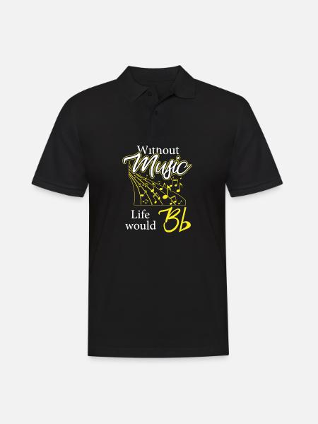 Without music, life would be flat - Men's Polo Shirt - black