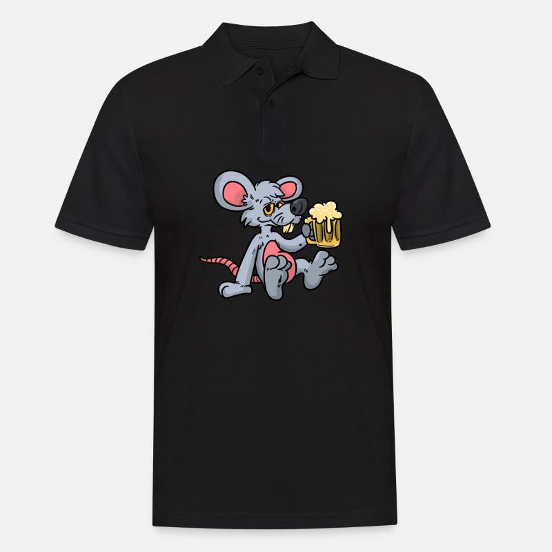 Bier Ratte - Männer Poloshirt - Schwarz