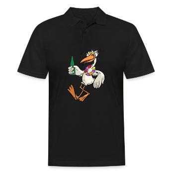 Drunk stork - Men's Polo Shirt - black - Front - Kai (181cm)
