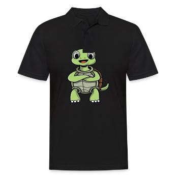 turtle - Men's Polo Shirt - black - Front - Kai (181cm)
