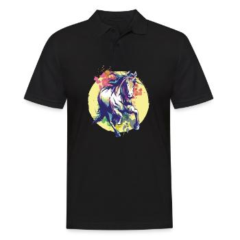 Colorful Rainbow Cute Funny Unicorn Rave - Men's Polo Shirt - black - Front - Kai (181cm)