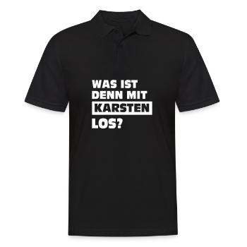 Was ist denn mit Karsten los? - Männer Poloshirt - Schwarz - Vorne - Kai (181cm)