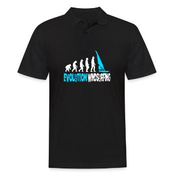 Windsurfen Evolution - Männer Poloshirt - Schwarz - Vorne - Kai (181cm)