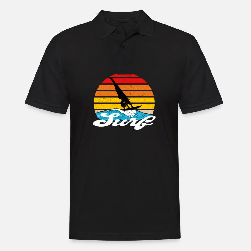 Surfboard Windsurfen - Männer Poloshirt - Schwarz