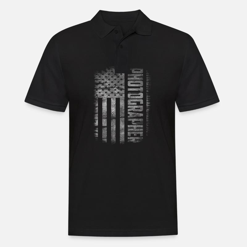 Fotografie - Männer Poloshirt - Schwarz