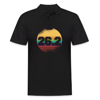 First Marathon 26.2 Marathoner Retro Runner - Polo Homme - noir - Devant - Kai (181cm)