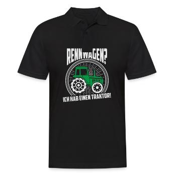 Rennwagen Traktor Bauer Landwirt Landmaschine - Männer Poloshirt - Schwarz - Vorne - Kai (181cm)