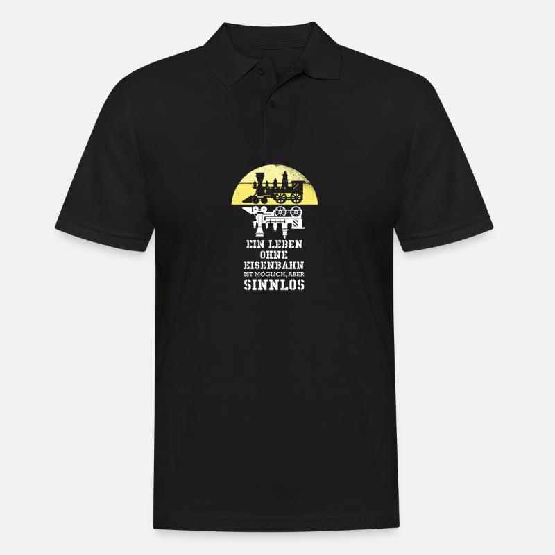 Eisenbahn Eisenbahner - Männer Poloshirt - Schwarz