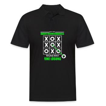 Ich Bin Industriemechaniker Spielfeld Lösung - Männer Poloshirt - Schwarz - Vorne - Kai (181cm)