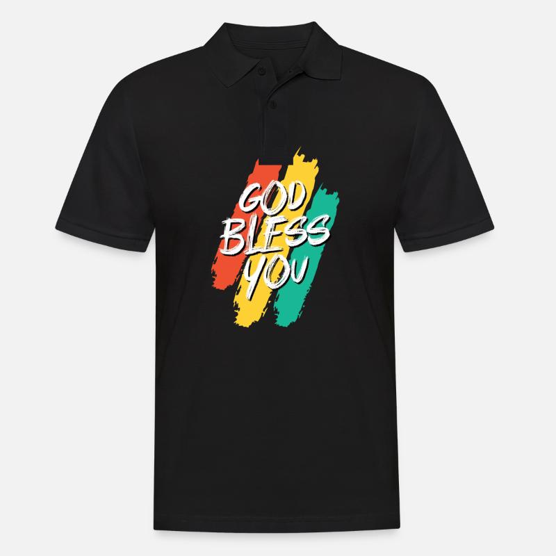 Gud velsigne dig Gud velsigne dig - Herre poloshirt - sort