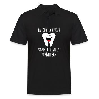 Ein Lächeln kann die welt verändern Zahnfee Zähne - Männer Poloshirt - Schwarz - Vorne - Kai (181cm)
