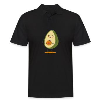 Schwangerschaft Avocado Baby Schwanger Geschenk - Männer Poloshirt - Schwarz - Vorne - Kai (181cm)