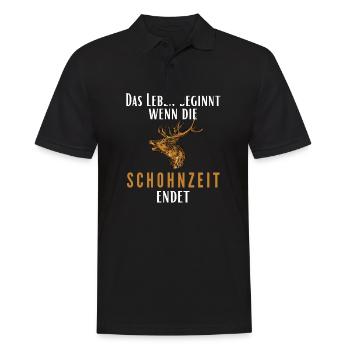 Jäger Rotwild Treibjagd Geschenk - Männer Poloshirt - Schwarz - Vorne - Kai (181cm)