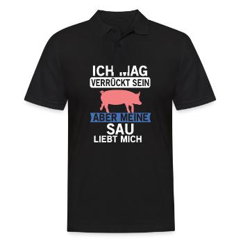 Sau schwein bauer landwirt - Männer Poloshirt - Schwarz - Vorne - Kai (181cm)
