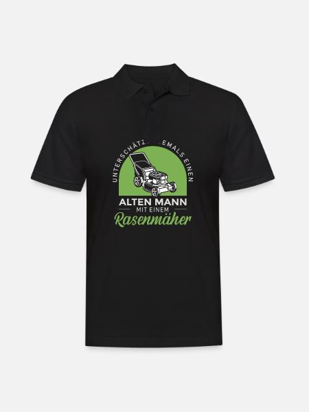 Rasenflüsterer Hobbygärtner Platzwart Greenkeeper - Männer Poloshirt - Schwarz