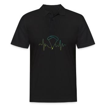 Paragliding heartbeat paragliding gift - Men's Polo Shirt - black - Front - Kai (181cm)