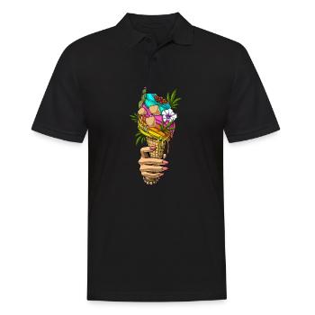 Psychedelisches Eis - Männer Poloshirt - Schwarz - Vorne - Kai (181cm)