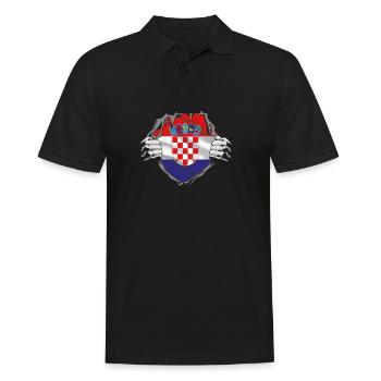 Croatia Croatia Flag Flag Croatian Gift - Men's Polo Shirt - black - Front - Kai (181cm)