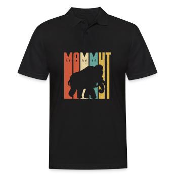 Retro Mammut Geschenk Mammoth Tier Geschenk - Männer Poloshirt - Schwarz - Vorne - Kai (181cm)