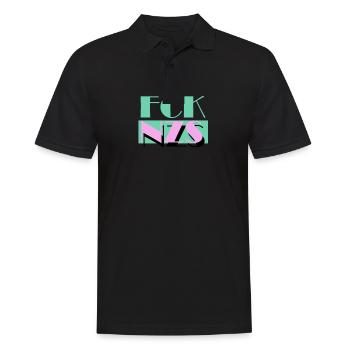 FCK NZS AFD Gegen Rassismus - Männer Poloshirt - Schwarz - Vorne - Kai (181cm)