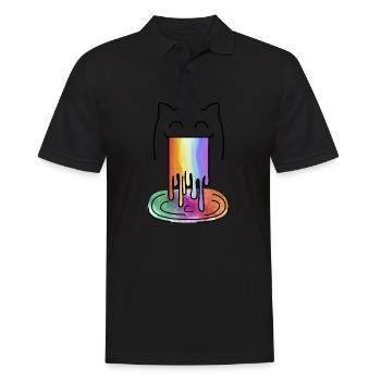 Rainbow puke unicorn - Men's Polo Shirt - black - Front - Kai (181cm)