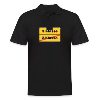 3.Klasse Schulkind Schule Grundschule - Männer Poloshirt - Schwarz - Vorne - Kai (181cm)