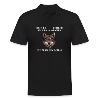Wolf Wölfe Alphatier Schaf Rudel Geschenk - Männer Poloshirt - Schwarz - Vorne - Kai (181cm)