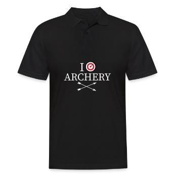 Tir à l'arc archer hobby cadeau flèche - Polo Homme - noir - Devant - Kai (181cm)