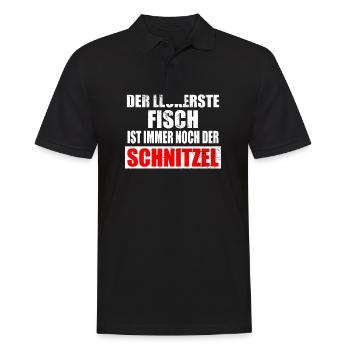 Schnitzel Schweineschnitzel Schnitzelklopfer Shirt - Männer Poloshirt - Schwarz - Vorne - Kai (181cm)