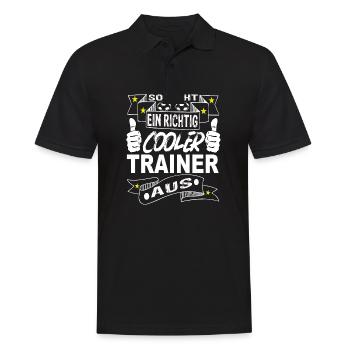 Fußball trainer - Männer Poloshirt - Schwarz - Vorne - Kai (181cm)
